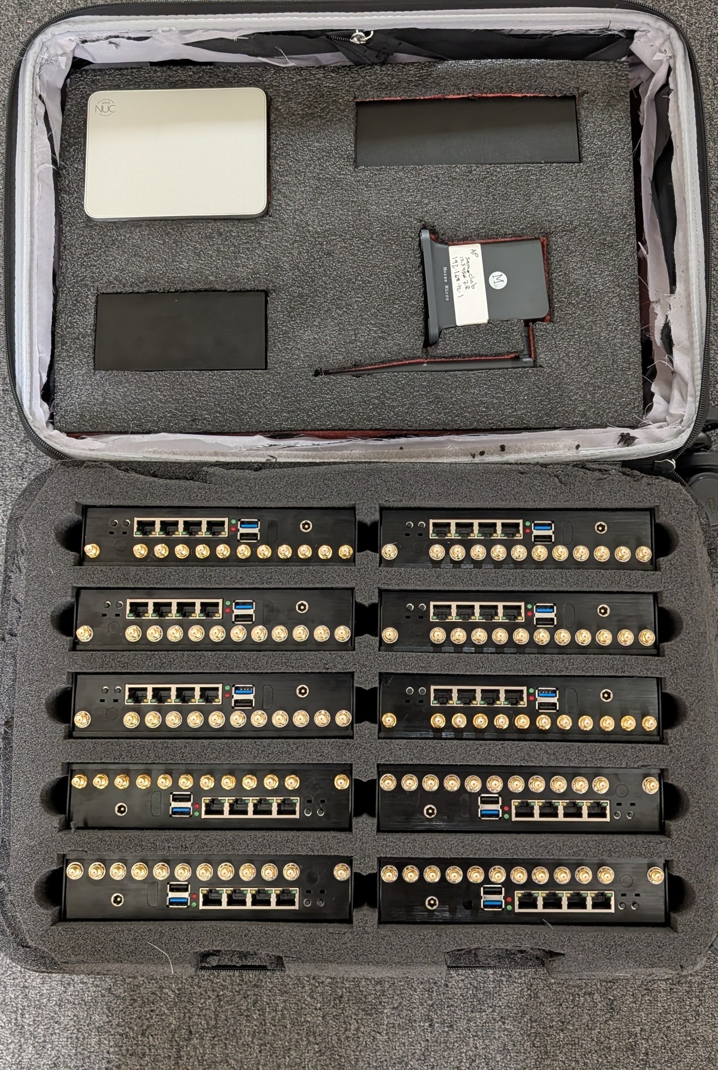 Remote capacity testing equipment travel case — LANforge modules