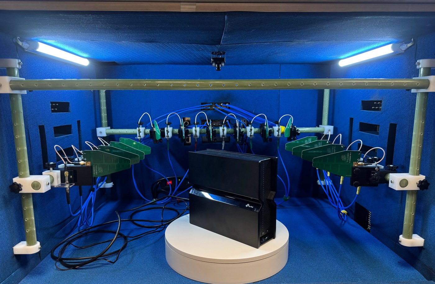TP-Link BE9300 Wi-Fi 7 router inside RF isolation chamber
